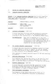 Administrative record - City of Sunshine - Commissioner Mr Alexander Alex George Gillon Collection 1976 - 1982 - Report of forward committee meeting 12th June 1980, City of Sunshine, 24th June 1980