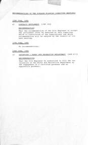 Administrative record - City of Sunshine - Commissioner Mr Alexander Alex George Gillon Collection 1976 - 1982 - Recommendations of the forward committee meeting, City of Sunshine, 24th June 1980