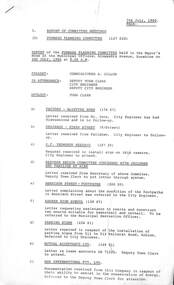 Administrative record - City of Sunshine - Commissioner Mr Alexander Alex George Gillon Collection 1976 - 1982 - Report of forward planning committee meeting 3rd July 1980, City of Sunshine, 7th July 1980