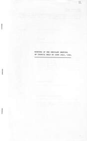 Administrative record - City of Sunshine - Commissioner Mr Alexander Alex George Gillon Collection 1976 - 1982 - Minutes of the ordinary meeting of council held on 22nd July 1980, City of Sunshine, 22nd July 1980