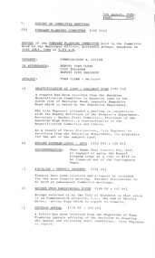 Administrative record - City of Sunshine - Commissioner Mr Alexander Alex George Gillon Collection 1976 - 1982 - Report of forward planning committee meeting 31st July 1980, City of Sunshine, 5th August 1980