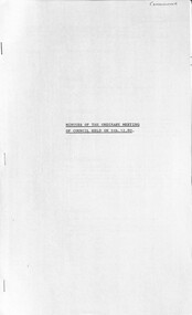 Administrative record - City of Sunshine - Commissioner Mr Alexander Alex George Gillon Collection 1976 - 1982 - Minutes of the ordinary meeting of council held on 9th December 1980, City of Sunshine, 9th December 1980