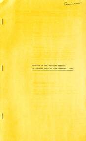 Administrative record - Minutes of the Ordinary Meeting of Council held on 12th February 1980, City of Sunshine, 12th January 1980