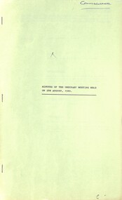 Administrative record - City of Sunshine - Commissioner Mr Alexander Alex George Gillon Collection 1976 - 1982 - Notice of ordinary meeting of the council 5th August 1980, City of Sunshine, 5th August 1980