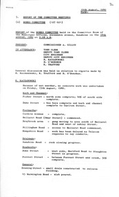 Administrative record - City of Sunshine - Commissioner Mr Alexander Alex George Gillon Collection 1976 - 1982 - Report of the committee meetings 18th August 1980, City of Sunshine, 18th August 1980