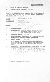 Administrative record - City of Sunshine - Commissioner Mr Alexander Alex George Gillon Collection 1976 - 1982 - Report of forward planning committee meeting 26th August 1980, City of Sunshine, 2nd September 1980
