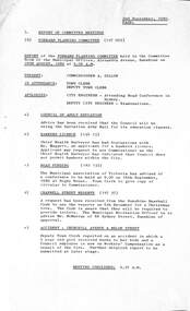 Administrative record - City of Sunshine - Commissioner Mr Alexander Alex George Gillon Collection 1976 - 1982 - Report of forward planning committee meeting 28th August 1980, City of Sunshine, 2nd September 1980