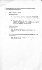Administrative record - City of Sunshine - Commissioner Mr Alexander Alex George Gillon Collection 1976 - 1982 - Recommendations forward planning Committee Meeting 21st August 1980, City of Sunshine, 2nd September 1980