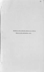 Administrative record - City of Sunshine - Commissioner Mr Alexander Alex George Gillon Collection 1976 - 1982 - Minutes of the ordinary meeting of council held on 30th September 1980, City of Sunshine, 30th September 1980