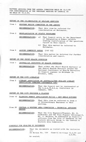 Administrative record - City of Sunshine - Commissioner Mr Alexander Alex George Gillon Collection 1976 - 1982 - Matters arising from agenda committee meeting 15th September 1980, City of Sunshine, 16th September 1980