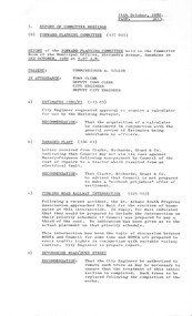 Administrative record - City of Sunshine - Commissioner Mr Alexander Alex George Gillon Collection 1976 - 1982 - Report of forward planning committee meeting 2nd October 1980, City of Sunshine, 14th October 1980