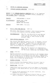 Administrative record - City of Sunshine - Commissioner Mr Alexander Alex George Gillon Collection 1976 - 1982 - Report of forward planning committee meeting 7th October 1980, City of Sunshine, 14th October 1980
