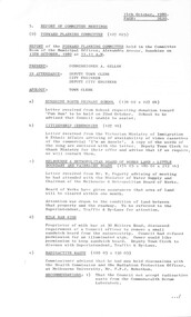 Administrative record - City of Sunshine - Commissioner Mr Alexander Alex George Gillon Collection 1976 - 1982 - Report of forward planning committee meeting 13th October 1980, City of Sunshine, 14th October 1980