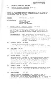 Administrative record - City of Sunshine - Commissioner Mr Alexander Alex George Gillon Collection 1976 - 1982 - Report of forward planning committee meeting 16th October 1980, City of Sunshine, 28th October 1980