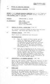 Administrative record - City of Sunshine - Commissioner Mr Alexander Alex George Gillon Collection 1976 - 1982 - Report of forward planning committee meeting 23rd October 1980, City of Sunshine, 28th October 1980