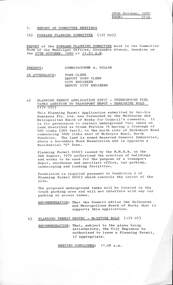 Administrative record - City of Sunshine - Commissioner Mr Alexander Alex George Gillon Collection 1976 - 1982 - Report of forward planning committee meeting 27th October 1980, City of Sunshine, 28th October 1980