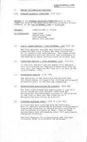 Administrative record - City of Sunshine - Commissioner Mr Alexander Alex George Gillon Collection 1976 - 1982 - Report of forward planning committee meeting 6th November 1980, City of Sunshine, 11th November 1980