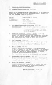 Administrative record - City of Sunshine - Commissioner Mr Alexander Alex George Gillon Collection 1976 - 1982 - Report of forward planning committee meeting 10th November 1980, City of Sunshine, 11th November 1980