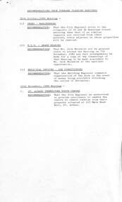 Administrative record - City of Sunshine - Commissioner Mr Alexander Alex George Gillon Collection 1976 - 1982 - Recommendations from forward planning committee meeting 30th October 1980, City of Sunshine, 30th Ocober 1980
