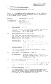 Administrative record - City of Sunshine - Commissioner Mr Alexander Alex George Gillon Collection 1976 - 1982 - Report of forward planning committee meeting 18th November 1980, City of Sunshine, 25th November 1980