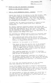Administrative record - City of Sunshine - Commissioner Mr Alexander Alex George Gillon Collection 1976 - 1982 - Report of building surveyor 13th January 1981, City of Sunshine, 13th January 1981