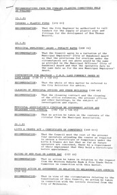 Administrative record - City of Sunshine - Commissioner Mr Alexander Alex George Gillon Collection 1976 - 1982 - Recommendations from forward planning committee meeting 15th January 1981, City of Sunshine, 13th January 1981