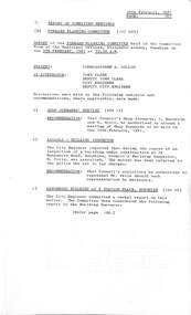 Administrative record - City of Sunshine - Commissioner Mr Alexander Alex George Gillon Collection 1976 - 1982 - Report of forward planning committee meeting 9th February 1981, City of Sunshine, 10th February 1981
