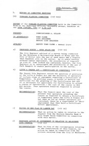 Administrative record - City of Sunshine - Commissioner Mr Alexander Alex George Gillon Collection 1976 - 1982 - Report of forward planning committee meeting 29th January 1981, City of Sunshine, 10th February 1981