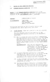 Administrative record - City of Sunshine - Commissioner Mr Alexander Alex George Gillon Collection 1976 - 1982 - Report of the forward planning committee meeting 12th February 1981, City of Sunshine, 24th February 1981
