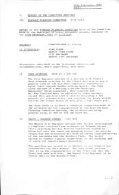 Administrative record - City of Sunshine - Commissioner Mr Alexander Alex George Gillon Collection 1976 - 1982 - Report of the forward planning committee meeting 17th February 1981, City of Sunshine, 24th February 1981
