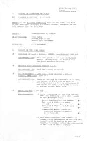 Administrative record - City of Sunshine - Commissioner Mr Alexander Alex George Gillon Collection 1976 - 1982 - Report of the finance committee meeting 10th March 1981, City of Sunshine, 10th March 1981