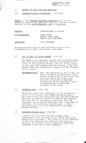 Administrative record - City of Sunshine - Commissioner Mr Alexander Alex George Gillon Collection 1976 - 1982 - Report of the forward planning committee meeting 26th February 1981, City of Sunshine, 10th March 1981