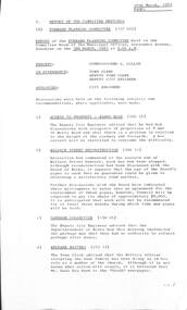 Administrative record - City of Sunshine - Commissioner Mr Alexander Alex George Gillon Collection 1976 - 1982 - Report of the forward planning committee meeting 3rd March 1981, City of Sunshine, 10th March 1981