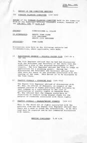 Administrative record - City of Sunshine - Commissioner Mr Alexander Alex George Gillon Collection 1976 - 1982 - Report of the forward planning committee meeting 7th May 1981, City of Sunshine, 12th May 1981