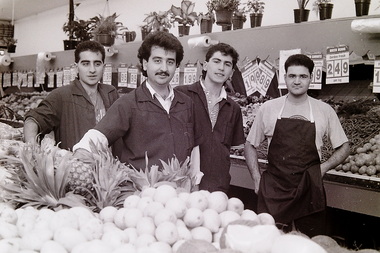 Photograph - Big Fields Fruit And Veg Staff Sunshine Plaza Hampshire Road Sunshine 1991 Photograph, Sharon Cavanagh, 13th June 1991