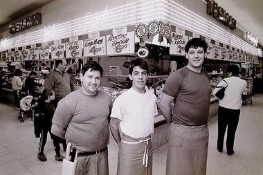 Photograph - Deer Park Central Tasman Meats Staff Deer Park Shopping Centre Neale Road Deer Park 1991 Photograph, Adam Ellwood, 16th September 1990