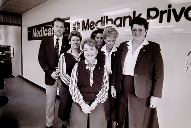 Photograph - Medibank Private Sunshine Plaza Hampshire Road Sunshine 1988 Staff Photograph, Sunshine Advocate, 20th July 1988