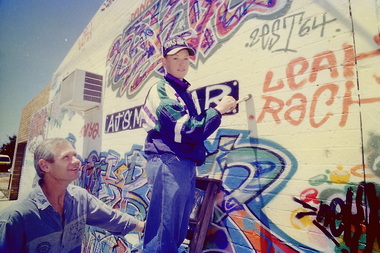 Photograph - AJS Milkbar Shop Painting 32 Sydney Street Albion 1994 Photographs, John Edwards, 13th December 1994