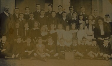 Real Photo Postcard - Denis Gerity with student group