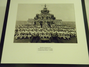 Photograph, Naval Ship, WW2, Ships Company, Lingayen Gulf 1945