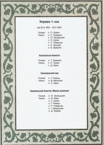 Document, First Elected Committee members of Ukrainian Association