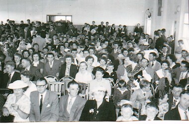 Photograph, audience present at opening ceremony of new Ukrainian Hall in Suspension street