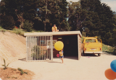 The finished ranger's hut -- getting ready for launching, 1979