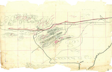 Hand-Drawn Map Centred on Worouly by Frank Lebbell Frost December 1916