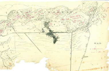Hand-Drawn Map Centred on Buckland Gap Road by Frank Lebbell Frost July 1916