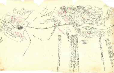 Hand-Drawn Map Centred on Ararat by Frank Lebbell Frost December 1916