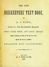 Publication, e-book, The new beekeepers' text book (King, A. J.), New York, 1878
