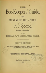 Publication, e-book, The bee-keepers' guide or manual of the apiary (Cook, A. J.), Lansing, 1883, 1883