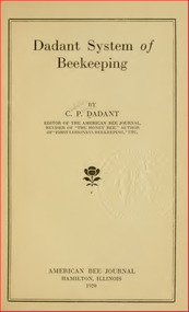 Publication, e-book, Dadant system of beekeeping (Dadant, C. P), Hamilton, 1920