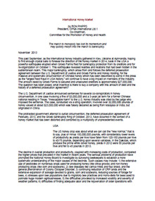 Publication, International honey market report for the American Honey Producers Association. (Phipps, Ron and CPNA International). np, 2013